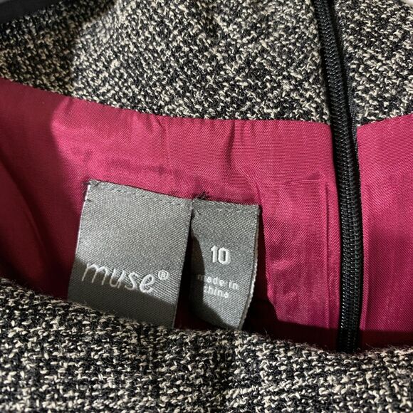 Muse Nwt Tweed Sleeveless Dress Womens 10 Knee Length - Picture 5 of 8